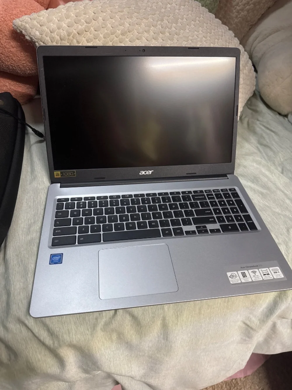 Computer with charger and case